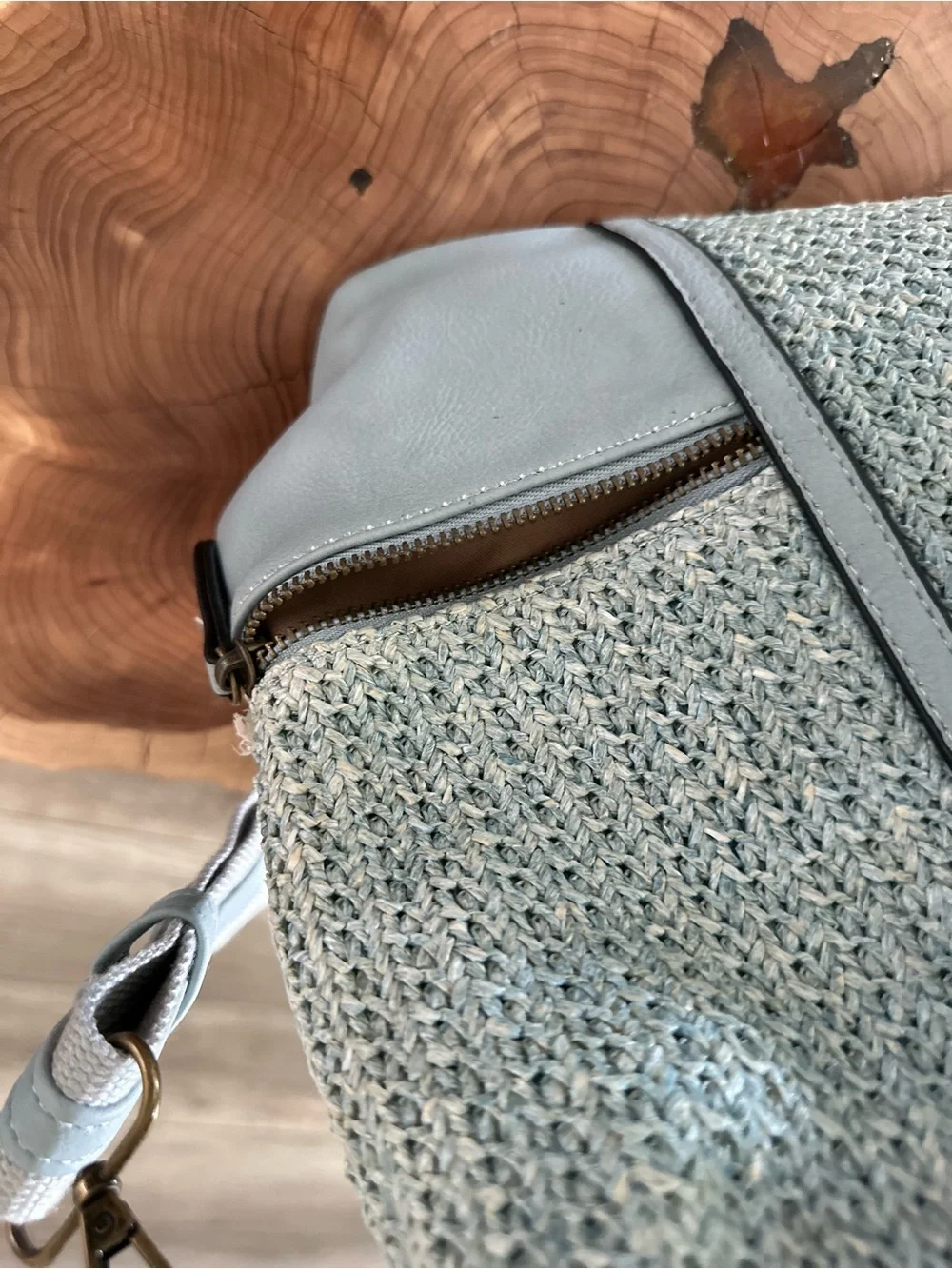 Jen & Co Light Blue Woven Tote Bag - Women